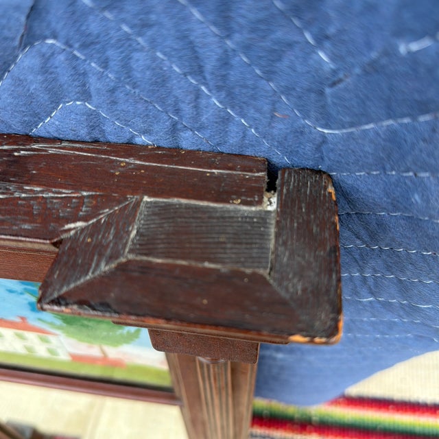 Antique Pennsylvania Country Federal Two-Part Hall Mirror With Reverse Painted Églomisé Panel, Circa 1820s For Sale - Image 4 of 12