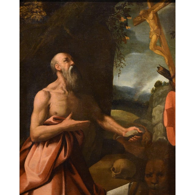 Workshop of Alessandro Bonvicino / Il Moretto, Saint Jerome, 1550, Oil on Canvas For Sale - Image 16 of 16