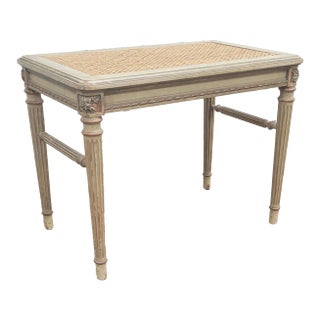 Vintage French Louis XVI Style Caned Bench or Small Table For Sale