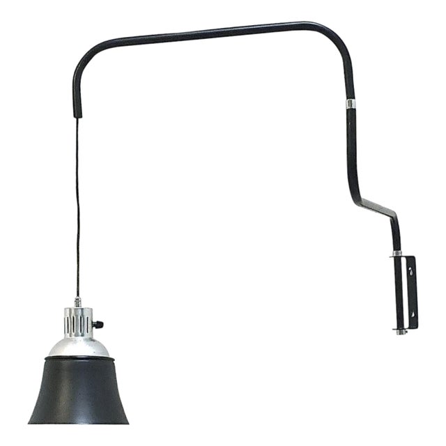 Model 830 Extendable Wall Lamp in Black by Heinrich Siegfried Bohrmann for Kandem, 1960s For Sale