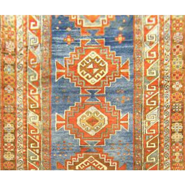 Traditional Antique Caucasian Kazak Oriental Rug in Runner Size with Multiple Medallions For Sale - Image 3 of 4