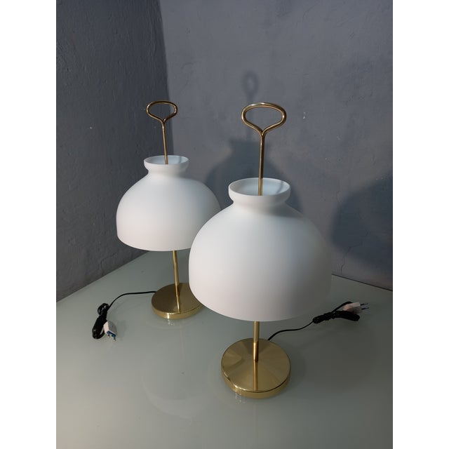 Mid-Century Modern Aenzano Grande Table Lamps by Ignazio Gardella, 1950s, Set of 2 For Sale - Image 3 of 11