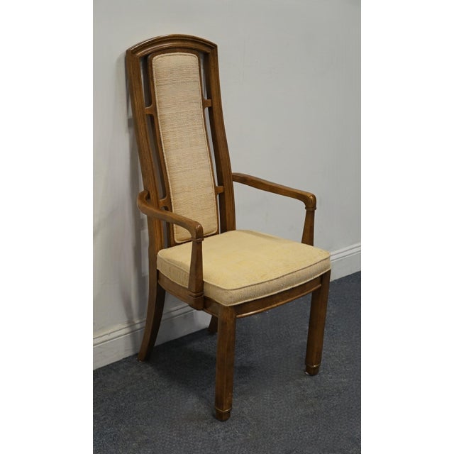 Contemporary Unique Furniture Contemporary Modern Asian Inspired Dining Arm Chair For Sale - Image 3 of 10