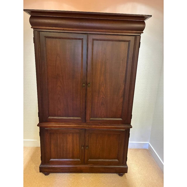 Hekman Furniture Vintage Computer Armoire Desk - Solid Wood - By Hekman Furniture Company, Attributed For Sale - Image 4 of 5