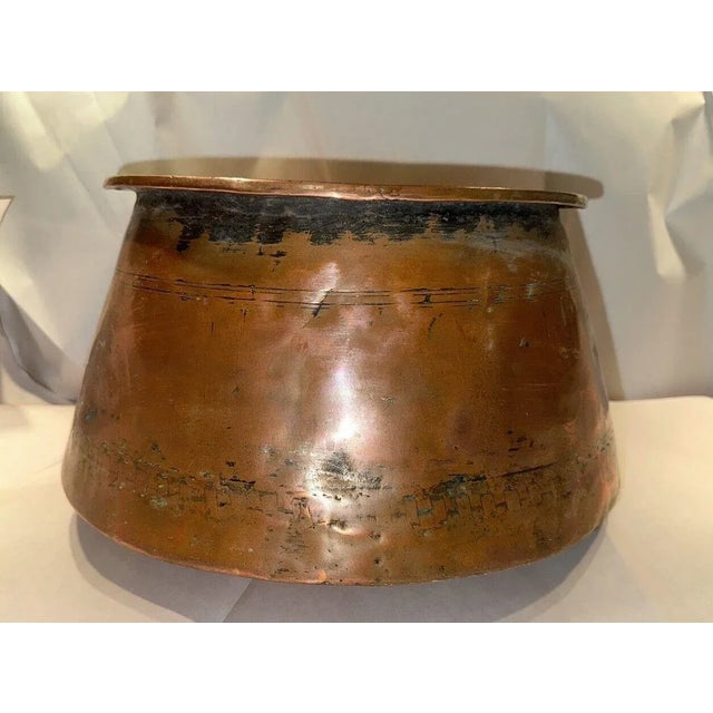 Large Antique Copper Deghra Cooking Pot From India For Sale - Image 10 of 10
