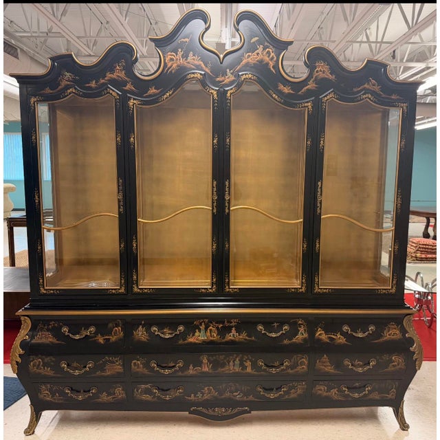Monumental Chinoiserie China/Display Cabinet From Union National For Sale - Image 9 of 11