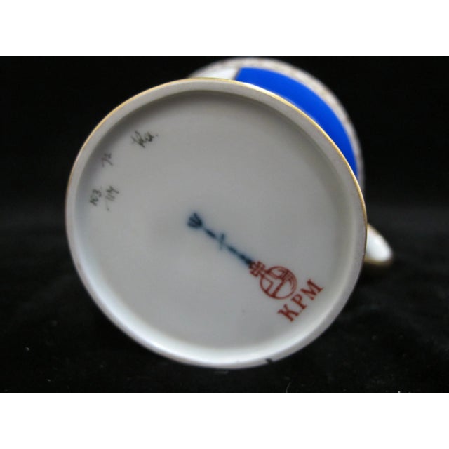 Royal Blue KPM Berling 19thc Biedermeir Couple Lovers Portrait Hand Painted Porcelain Cup For Sale - Image 8 of 8