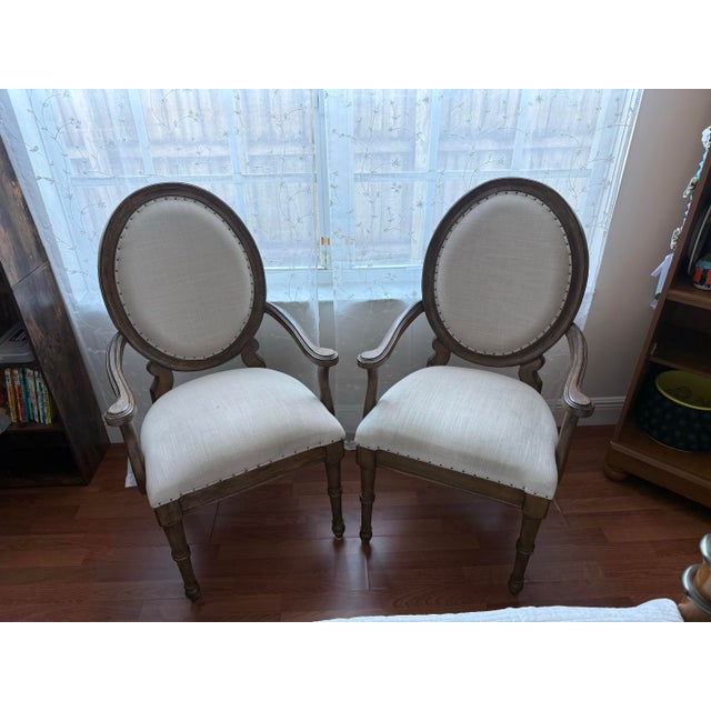 Beautiful traditional Louis XVI inspired European Farmhouse Armchairs by Stanley Furniture Sold separately - up to 6...