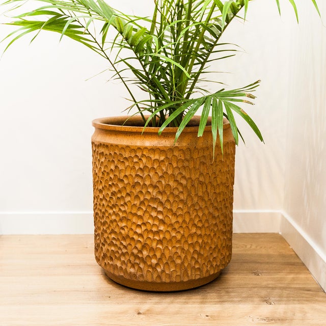 1970s XL Stoneware Thumbprint Planter by David Cressey & Robert Maxwell for Earthgender For Sale - Image 13 of 14