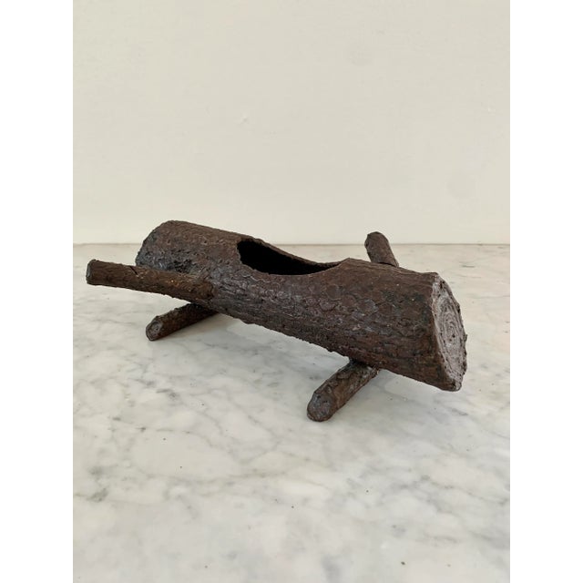 Mid-Century Cast Iron Faux Bois Log Planter For Sale - Image 14 of 14