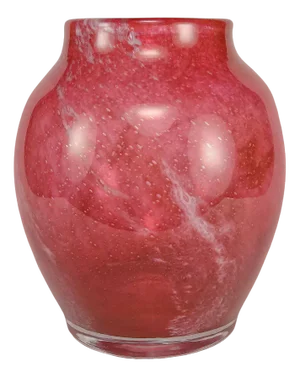 Vintage British Pink Glass Vase by Stevens & Williams, 1930s
