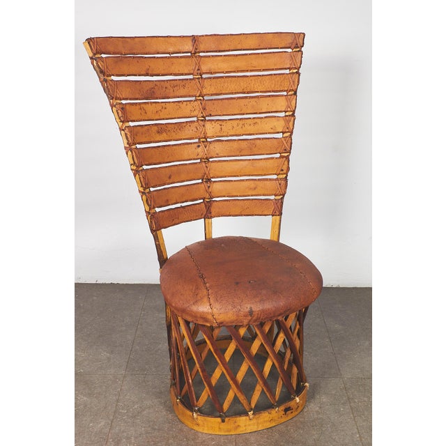Vintage Chairs in Wood and Leather, 1960s, Set of 3 For Sale - Image 10 of 17
