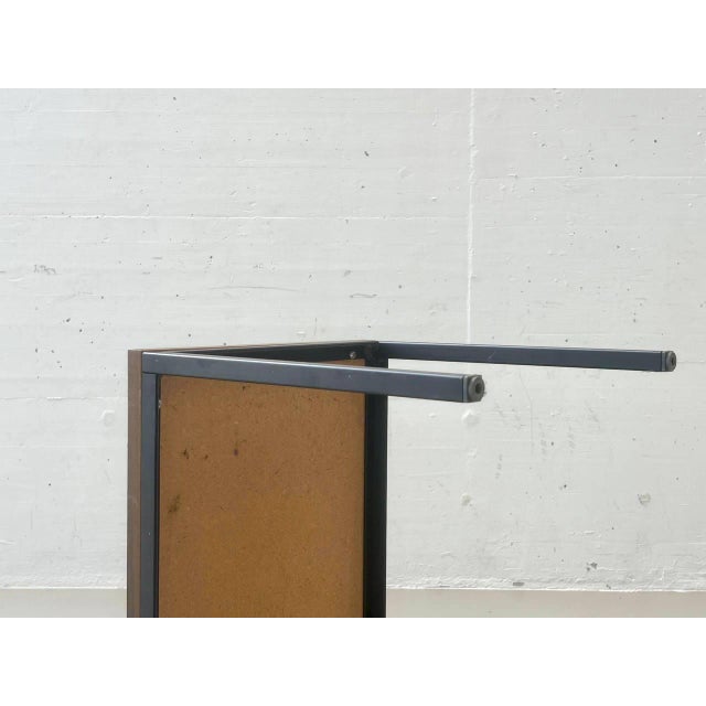 Vintage Minimalist Table in Wood Veneer with Steel Frame, 1980s For Sale - Image 15 of 16