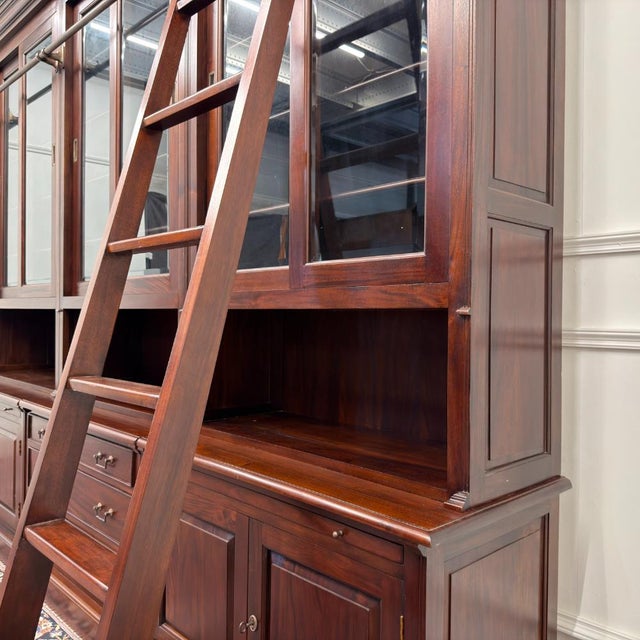 Classic English Library Cabinet Bookcase For Sale - Image 9 of 18