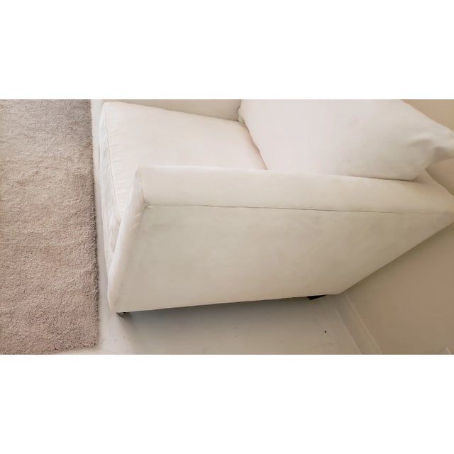 2000 - 2009 Custom Made White Deep Armchair For Sale - Image 5 of 9