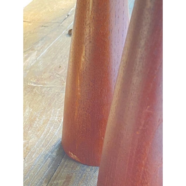 1950s Danish Teak Candle Holder, 1950s, Set of 2 For Sale - Image 5 of 12
