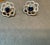1 Carat Each Sapphire Diamond Flower/Cluster Earring 14 Karat Rose Gold For Sale In New York - Image 6 of 18