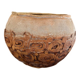 Unique 1970s Terracotta Hand Formed Studio Pottery Bowl For Sale