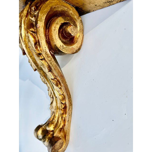 Large Italian Giltwood Acanthus Leaf Wall Bracket Shelf, 20th Century For Sale - Image 12 of 13