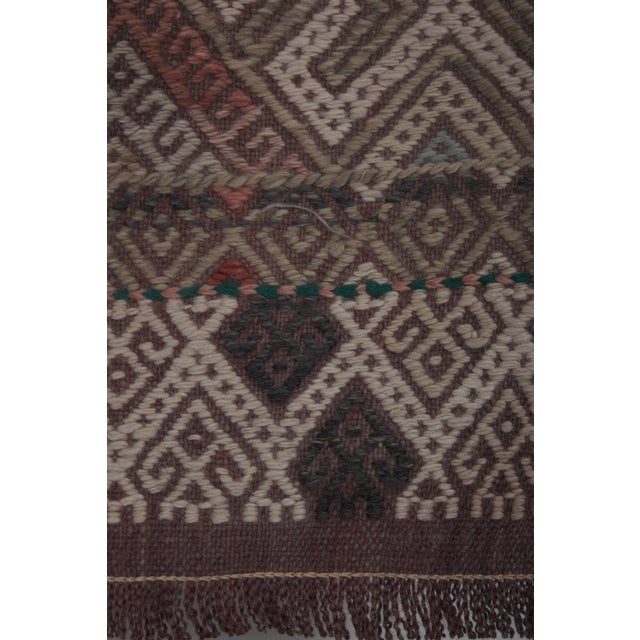 1960s Vintage Wool Turkish Jajim Kilim Rug 2'4'' X 8'10'' For Sale - Image 11 of 13