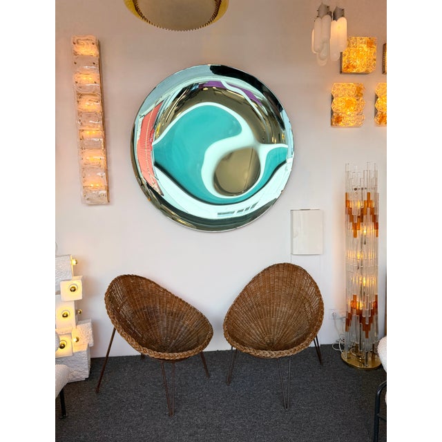 Mid-Century Modern Pair of Rattan Armchairs. France, 1950s For Sale - Image 11 of 13