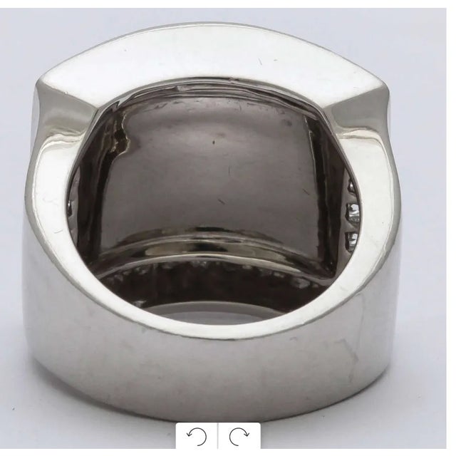 Modern Charles Krypell Diamond & Platinum Modernist Ring W Satin & Polished Finish For Sale - Image 3 of 6