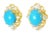 18K White Gold Turquoise & Diamond Earrings Elegant 18K White Gold Turquoise & Diamond Earrings featuring natural...