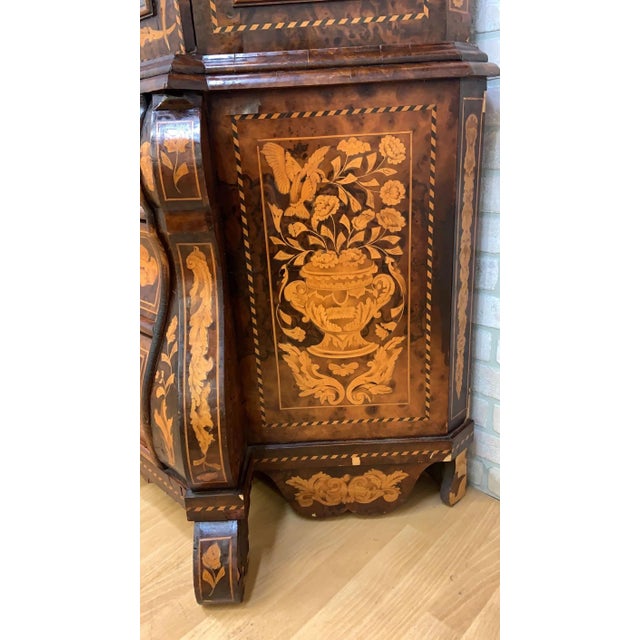Antique Dutch Marquetry Vitrine Cabinet/Display Hutch For Sale - Image 4 of 7