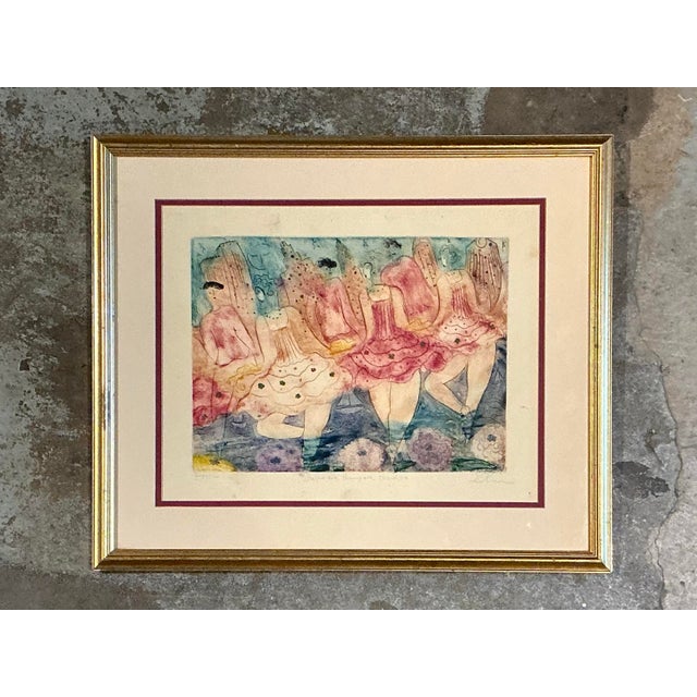 Hot Pink Vintage Framed Ballet Dancers Print For Sale - Image 8 of 12