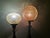 Large Mid-Century Portuguese Wood and Iridescent Glass Table Lamps, 1960s, Set of 2 For Sale - Image 6 of 18
