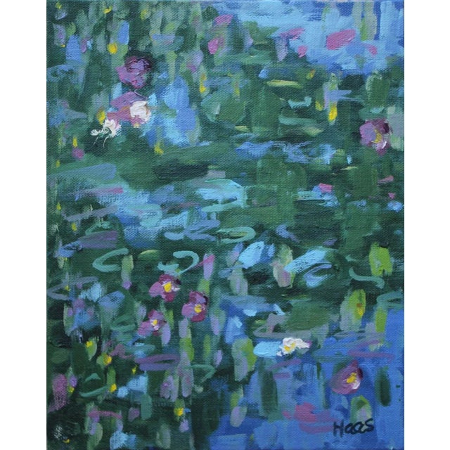 "Three White Lilies" Contemporary Impressionist Style Oil Painting For Sale