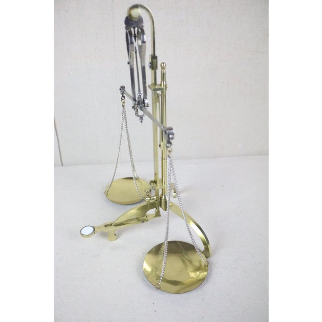 Mid 19th Century English Poished Brass Bankers Scale For Sale - Image 4 of 11