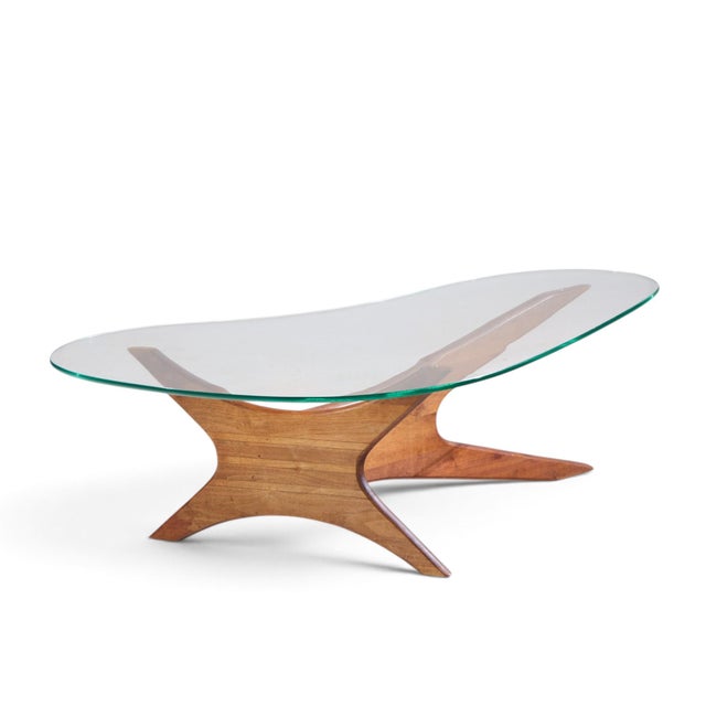 Brown Adrian Pearsall for Craft Associates Mid Century Walnut Jacks Coffee Table For Sale - Image 8 of 9