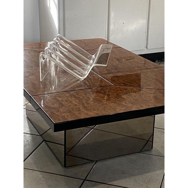 Black Vintage Elm Burl Coffee Table by Paul Michel for Roche Bobois, 1980s For Sale - Image 8 of 18