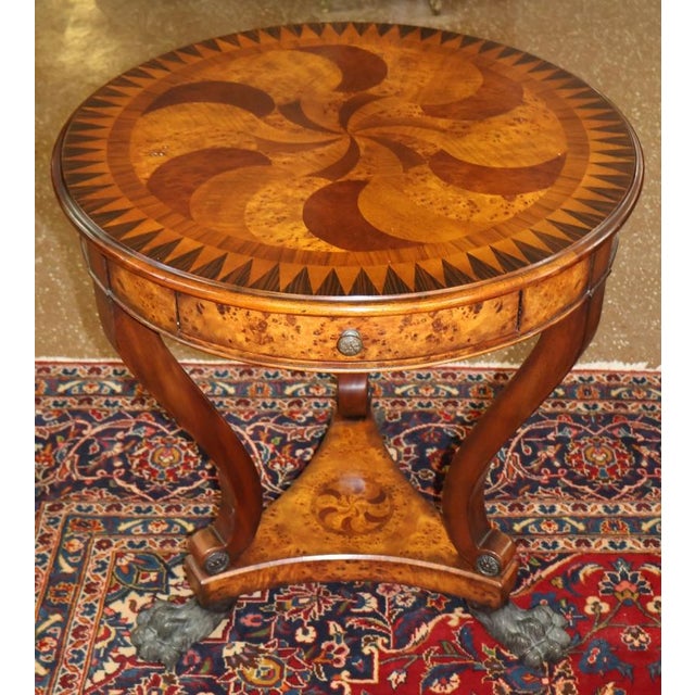 Pair of Theodore Alexander Burl Inlaid Metal Mount Occasional End Tables For Sale In New York - Image 6 of 15