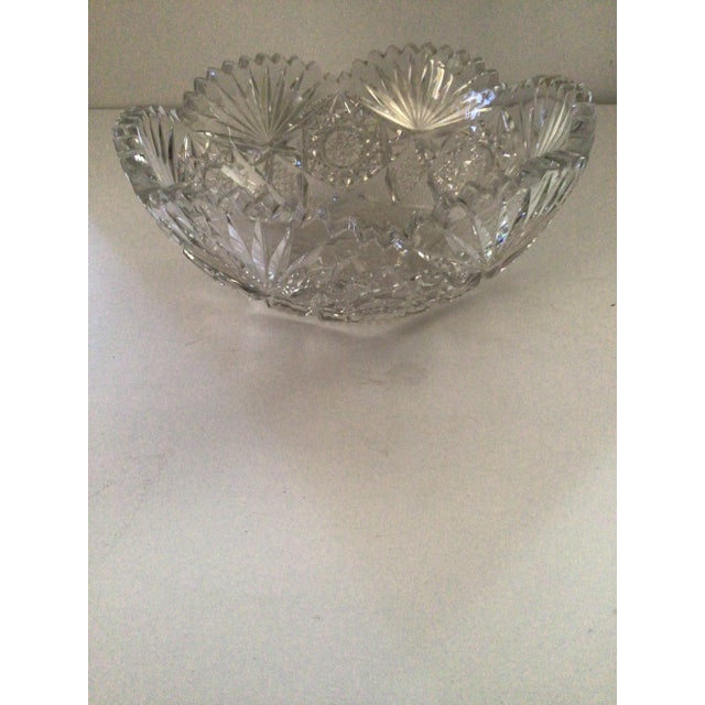American Antique 1910s Abp Crystal Cut and Clear Bowl For Sale - Image 3 of 4