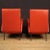 Textile Set of Italian Armchairs in Red Faux Leather, 1970s For Sale - Image 7 of 13