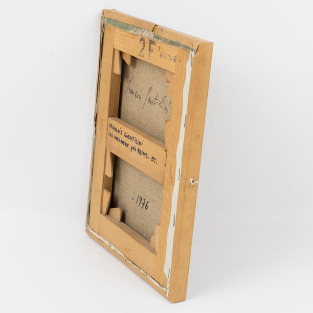 Abstract Chiaroscuro Landscape, Oil on Canvas Painting by Francois Gentilini, 1976 For Sale - Image 13 of 15