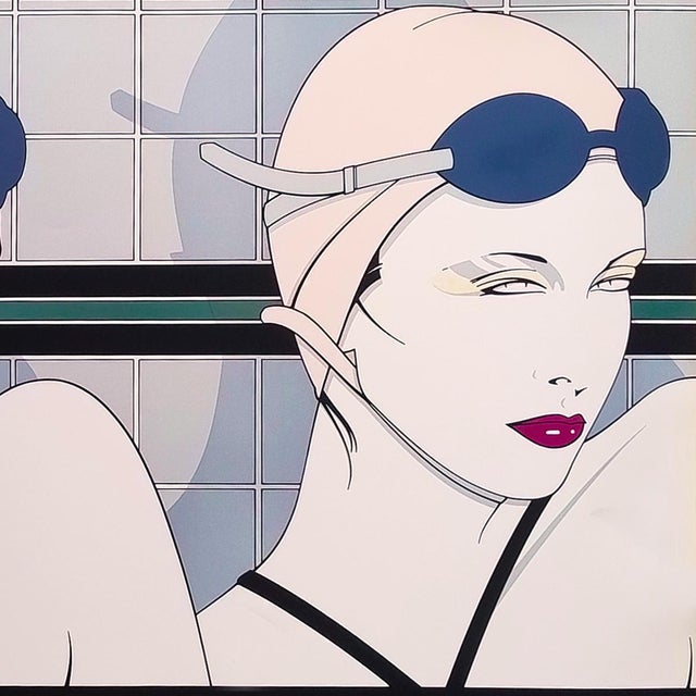 Patrick Nagel, Swimmers, Lithograph, 1970s For Sale - Image 4 of 10