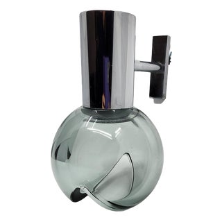 Eye Ball Wall Light in Glass and Chrome, Italy, 1970s For Sale