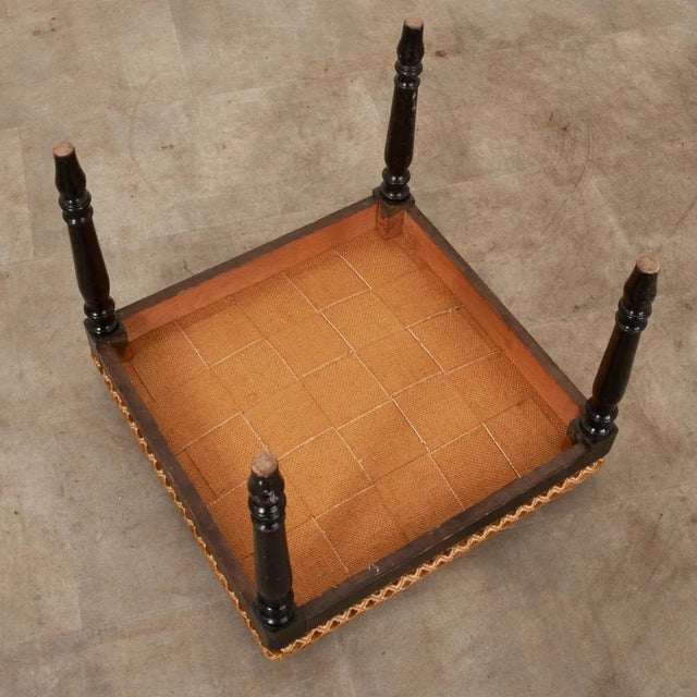 19th Century French 19th Century Ebonized & Upholstered Stool For Sale - Image 5 of 8