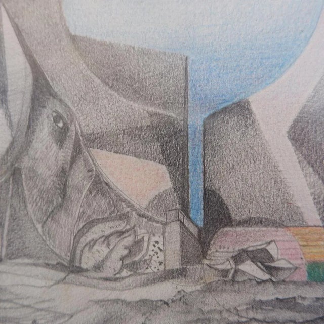Helena Ribeiro, Abstract Scene, Drawing on Paper, 1987 For Sale - Image 4 of 8
