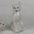 French Pair of Vintage French White Tin Glazed Terracotta Cat Figurines With Green Glass Eyes For Sale - Image 3 of 10