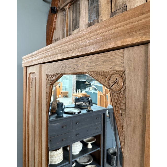 Art Deco Oak 3-Door Wardrobe, 1930s For Sale - Image 3 of 16
