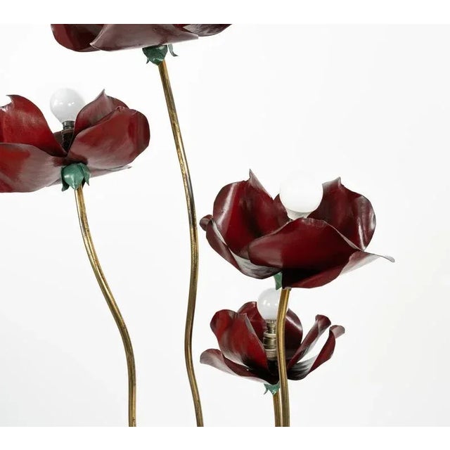 Mid-Century Floor Lamp with Leaves and Flowers in Brass, Italy, 1950s For Sale - Image 12 of 15