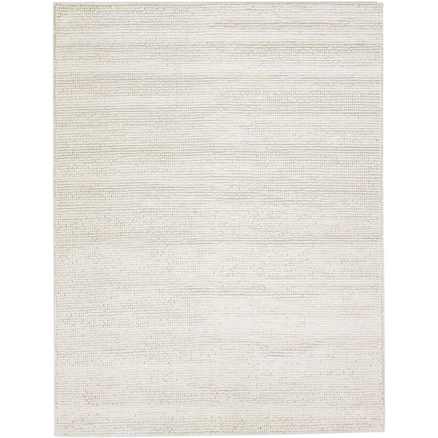 Textile Modern Felted Textuted Ivory Handmade Wool Rug by Apadana For Sale - Image 7 of 7