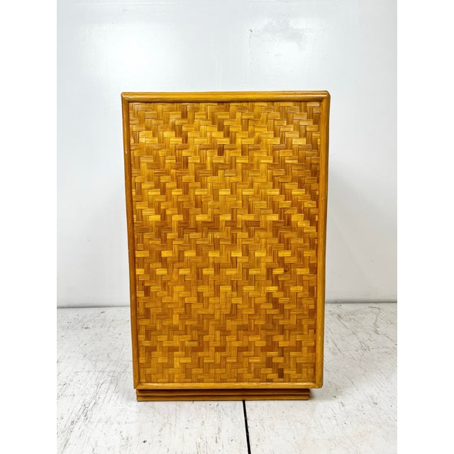 Brown Vintage Woven Rattan 3 Drawer Chest For Sale - Image 8 of 12
