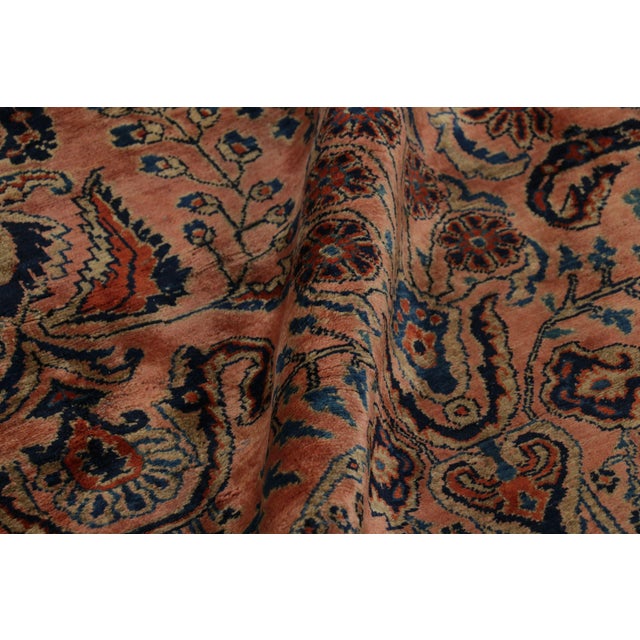 Antique Oversized Sarouk Persian Rug in Pink With Floral Patterns | Rug & Kilim For Sale - Image 10 of 11