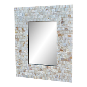Vintage Mosaic Mother of Pearl Framed Wall Mirror