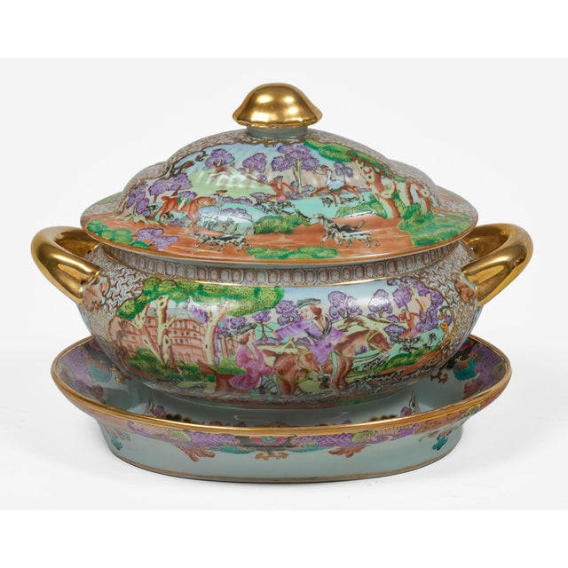 Early 19th Century Chinese Export Covered Tureen and Stand, Qianlong Style For Sale - Image 10 of 13